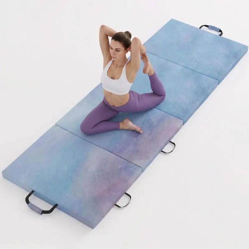 Foldable Gymnastics Mat, 5 cm, Blue