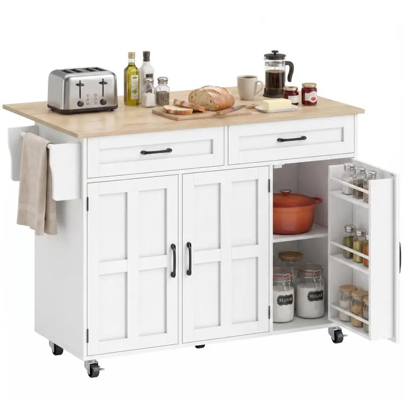 Kitchen Island with Extendable Countertop