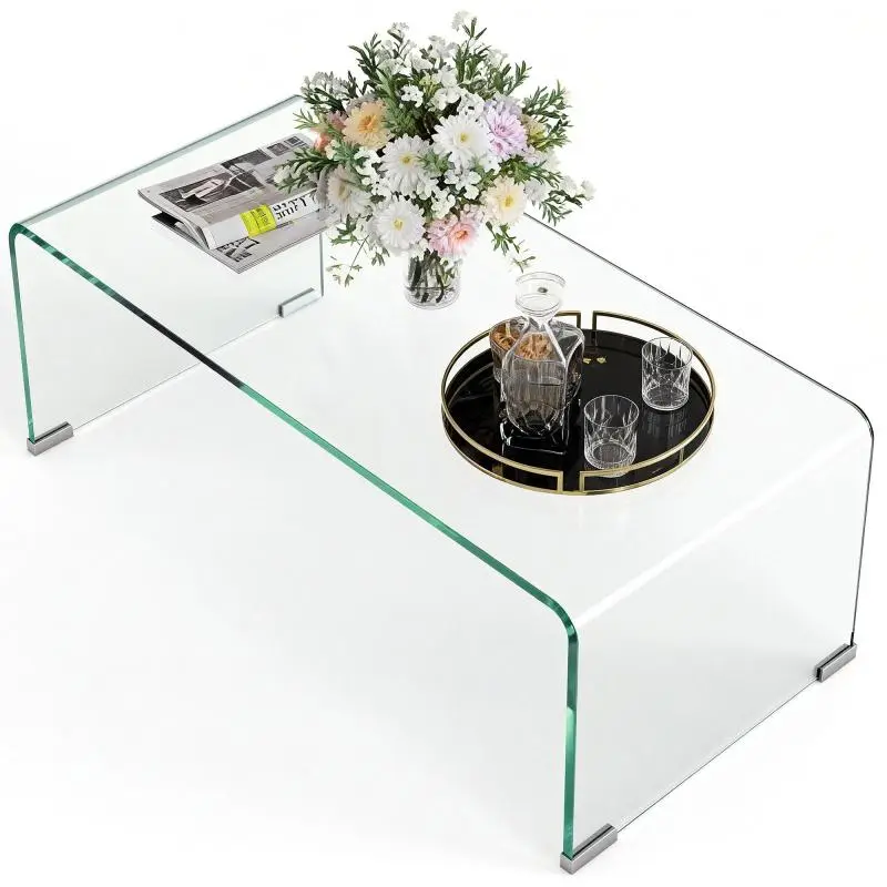 Tempered Glass Coffee Table, 80 × 45 cm