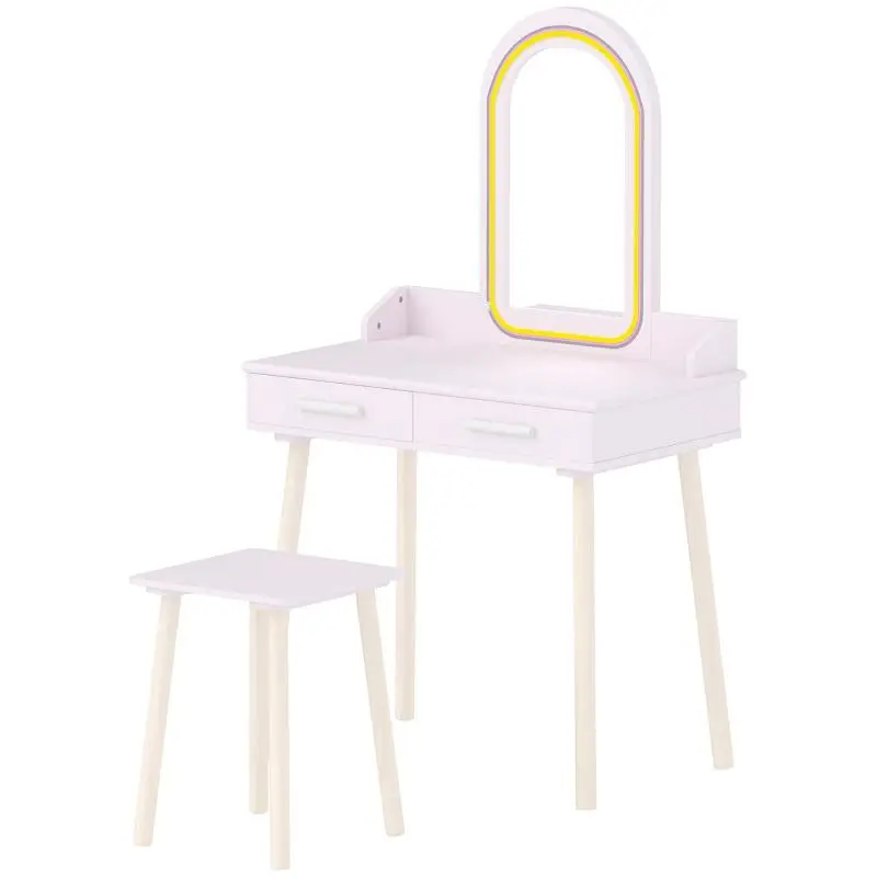 Children's Vanity Set with Stool, Pink