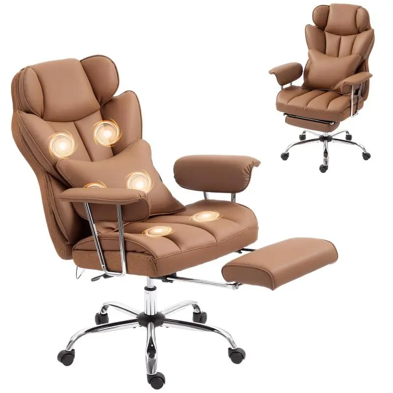 Heated Massage Office Chair, Brown