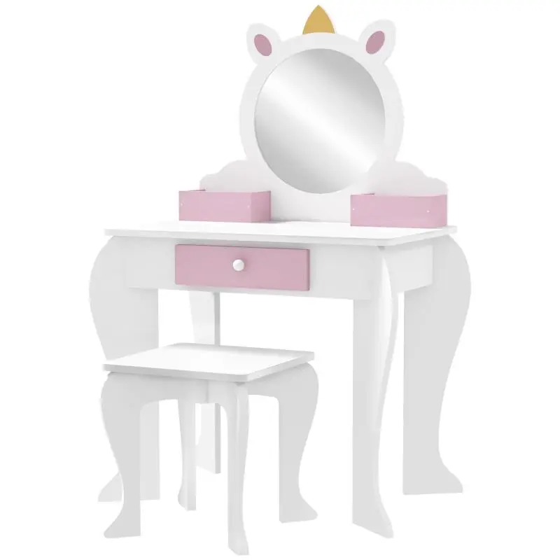 Children’s Vanity Set with Stool and Mirror