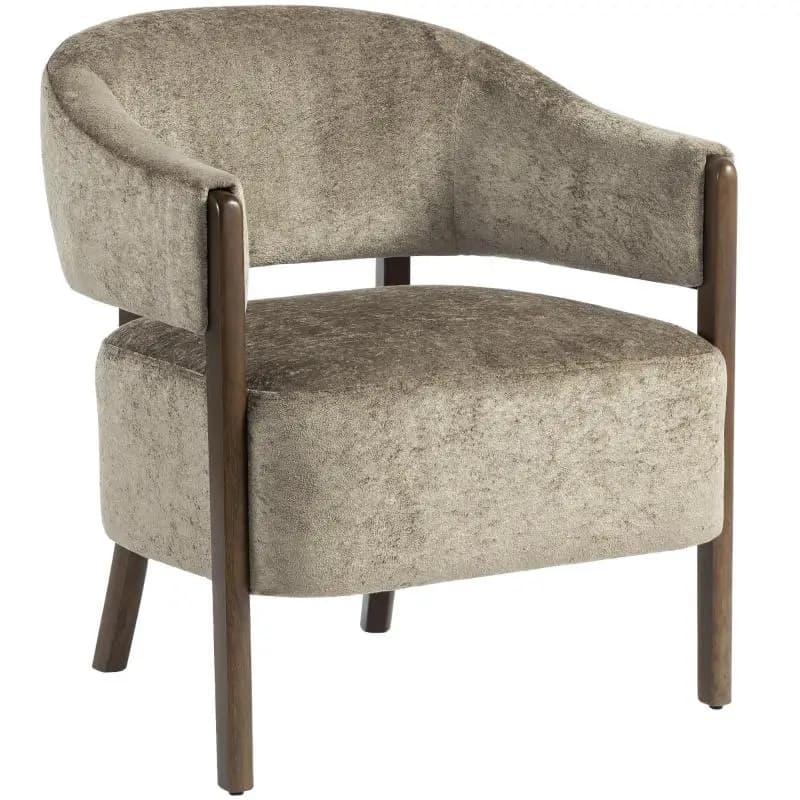 Chenille Armchair with Wide Seat