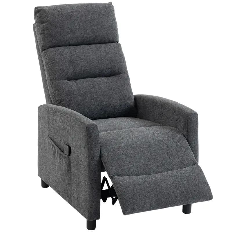 Manual Reclining Massage Armchair, Dark Grey