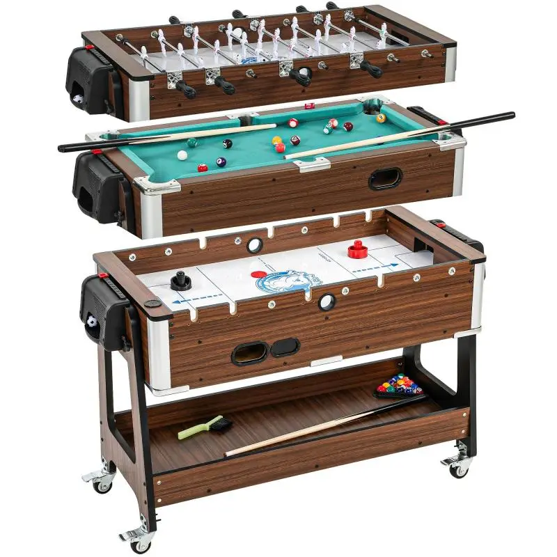 3-in-1 Reversible Multi-Game Table with Wheels