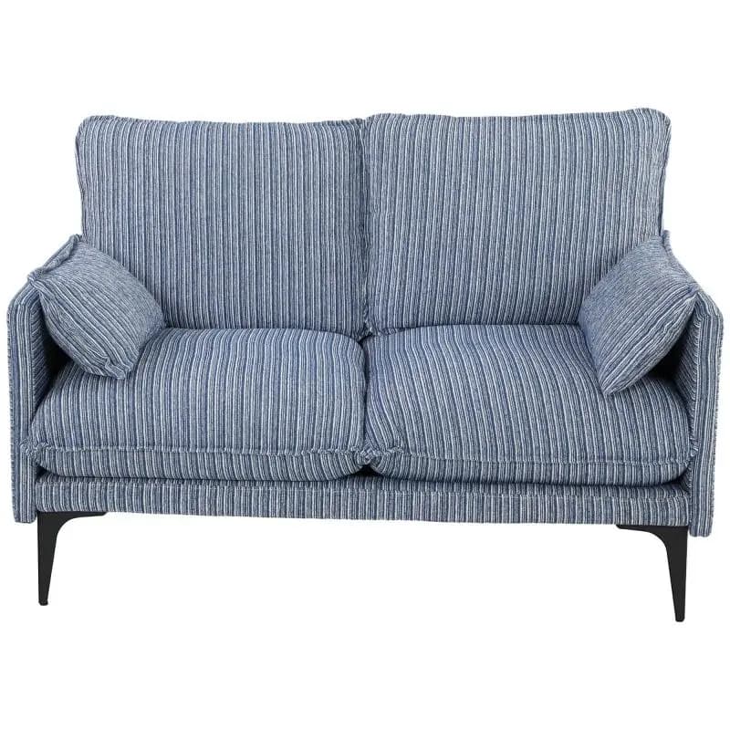 2-Seater Sofa with 2 Blue Cushions