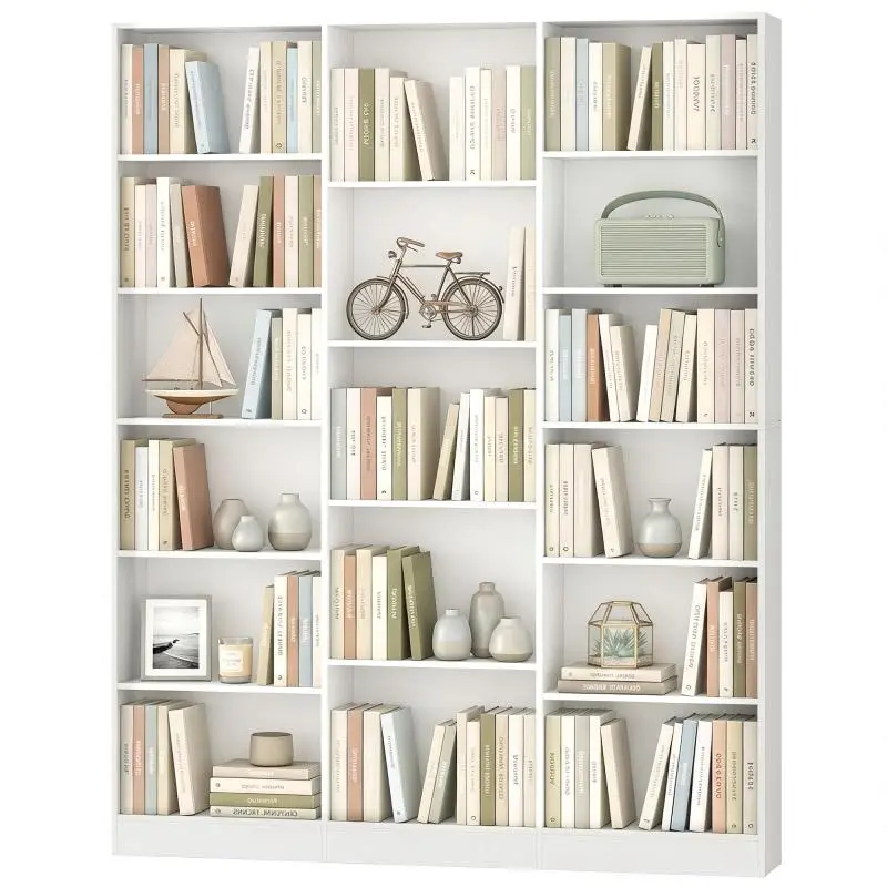 17-Compartment Bookcase, White