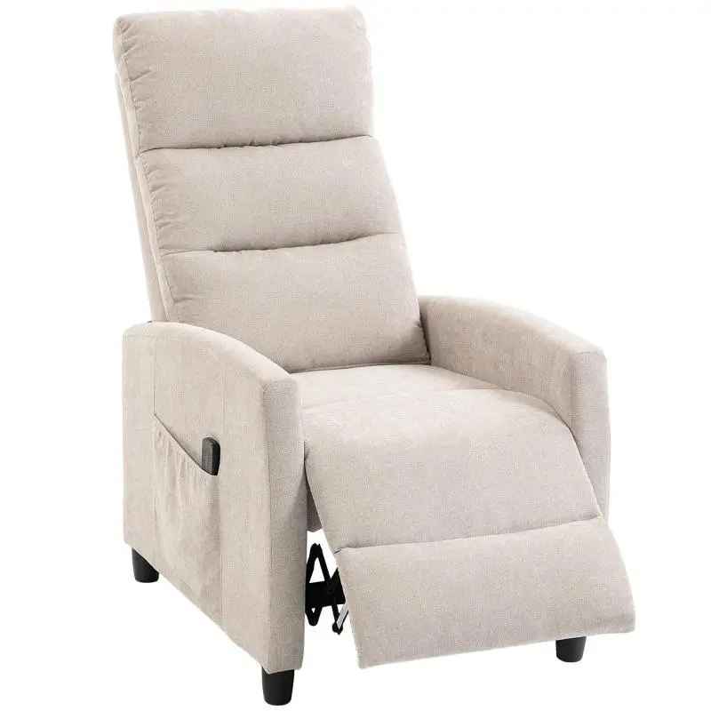 Manual Reclining Massage Chair, Cream