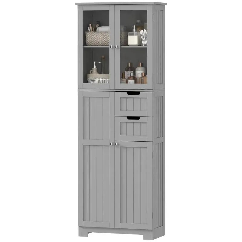 Tall Bathroom Storage Unit, 60 cm, Grey