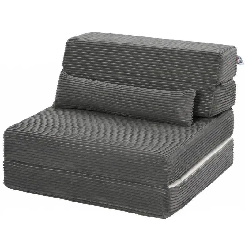 Floor Chair with Back Support, Dark Grey