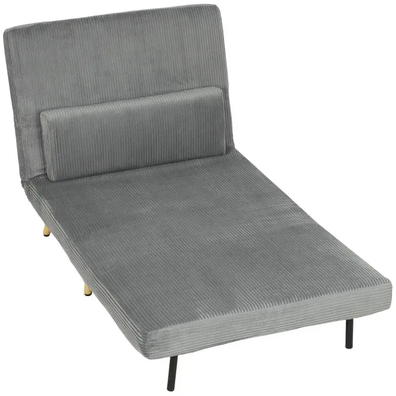 3-in-1 Convertible Sleeper Chair Bed, Dark Grey