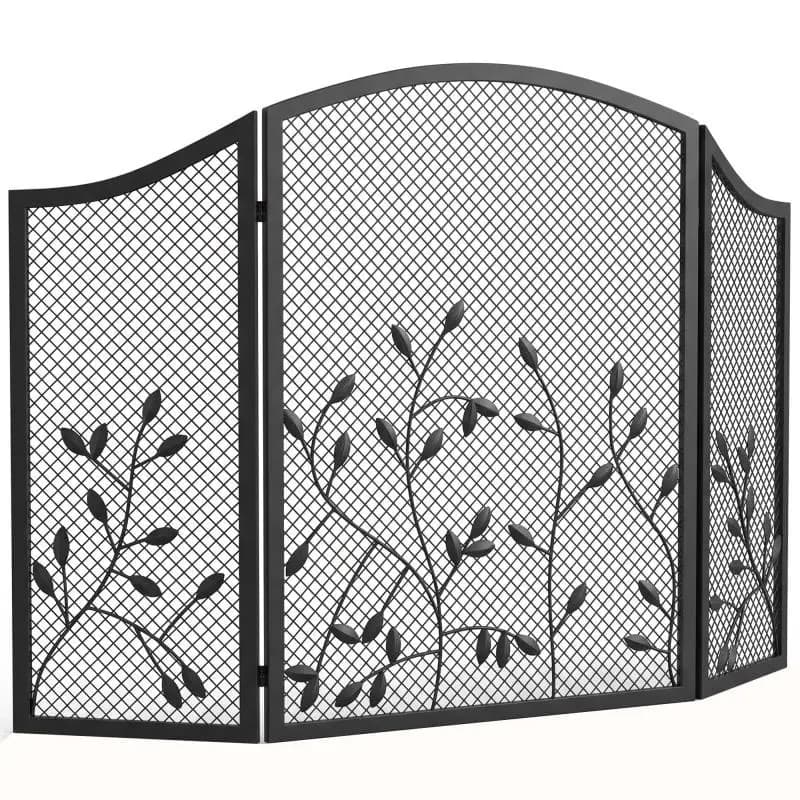3-Panel Foldable Fireplace Safety Guard, 122 cm