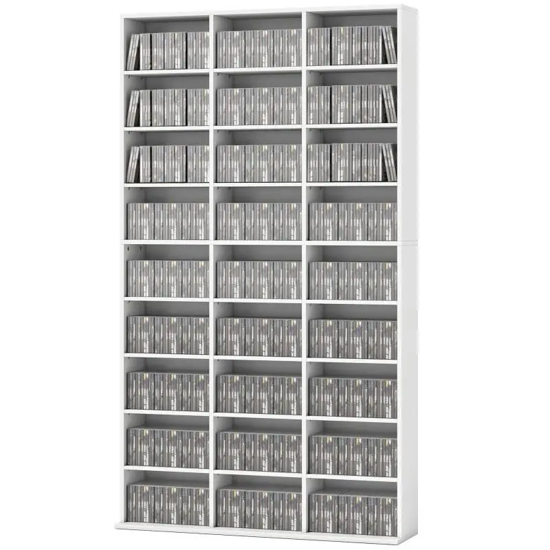 White Media Shelf for CDs, DVDs and Blu-rays