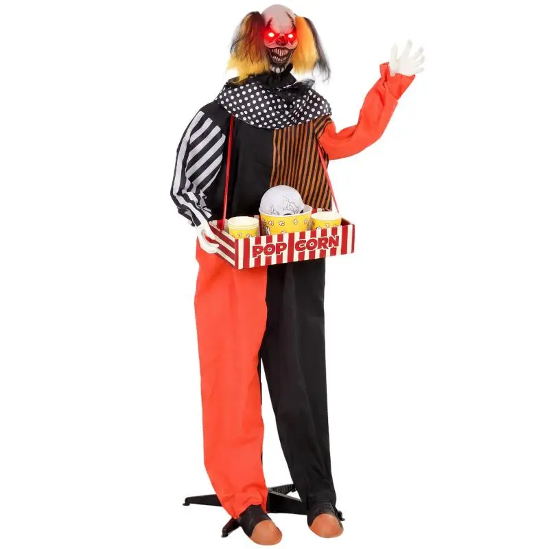 Animated Halloween Clown with Light-Up Eyes
