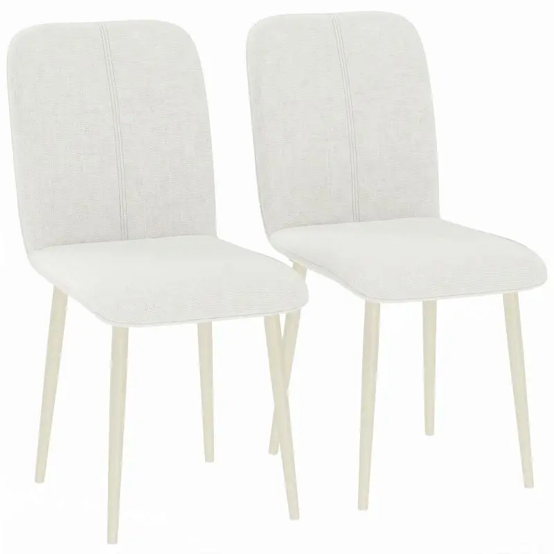 Set of 2 Dining Chairs, Cream