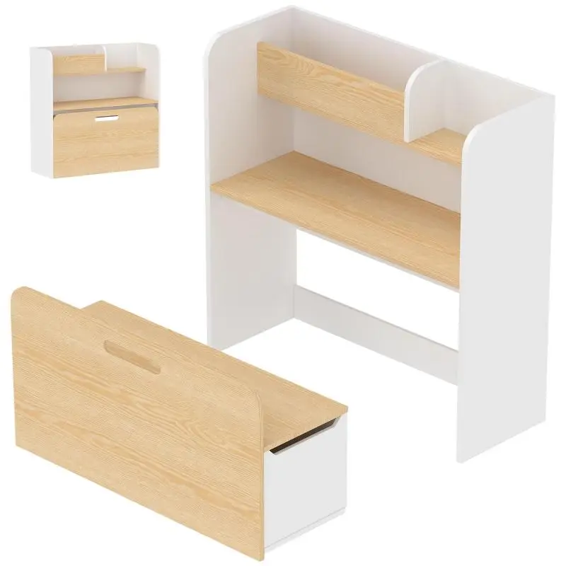 5-in-1 Children's Desk and Chair Set, White