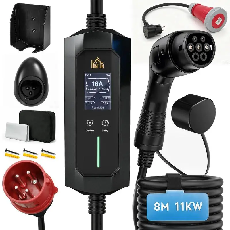 Portable Type 2 EV Charger, 11 kW, 8 m
