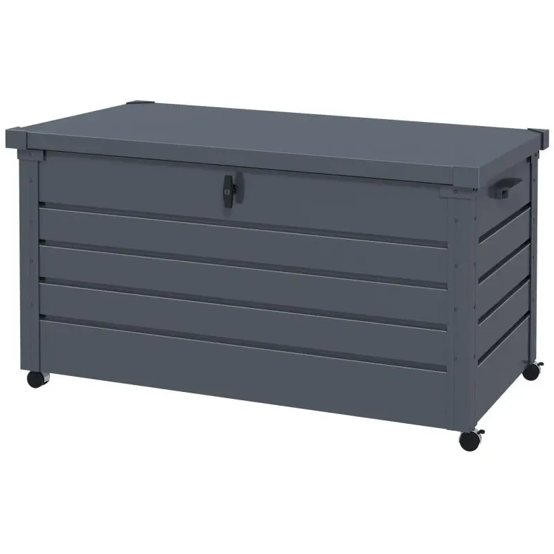 Metal Garden Storage Box, 311 L, Dark Grey