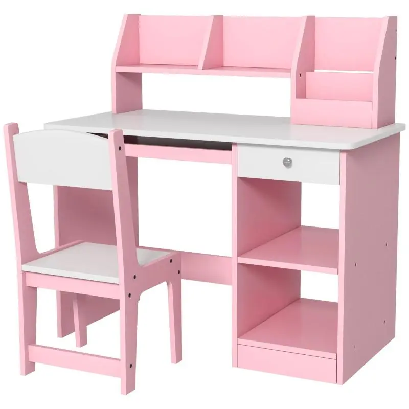 Children's Desk and Chair Set, Pink