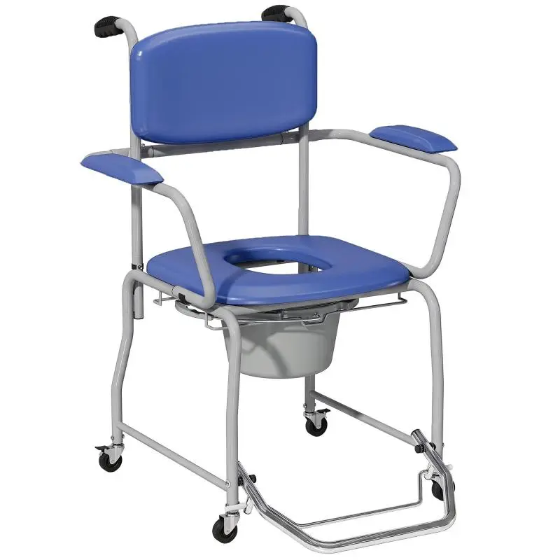 Shower Chair with Wheels and Flip-Up Armrests