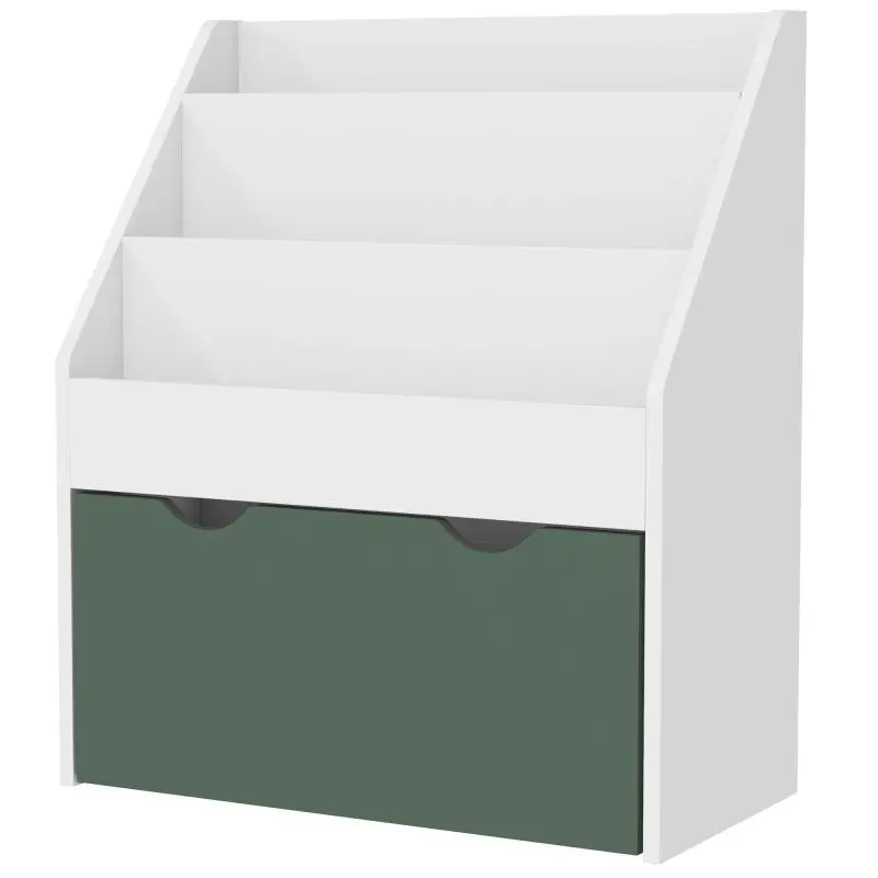 3-Tier Children's Bookcase with Bottom Drawer