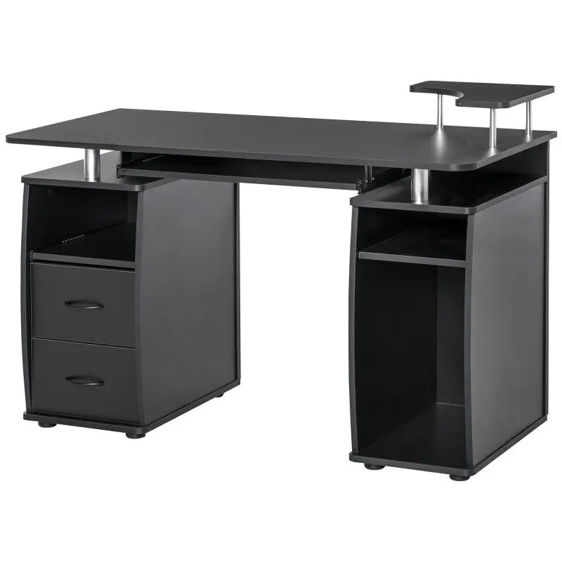 Computer Desk with Drawers and Keyboard Tray
