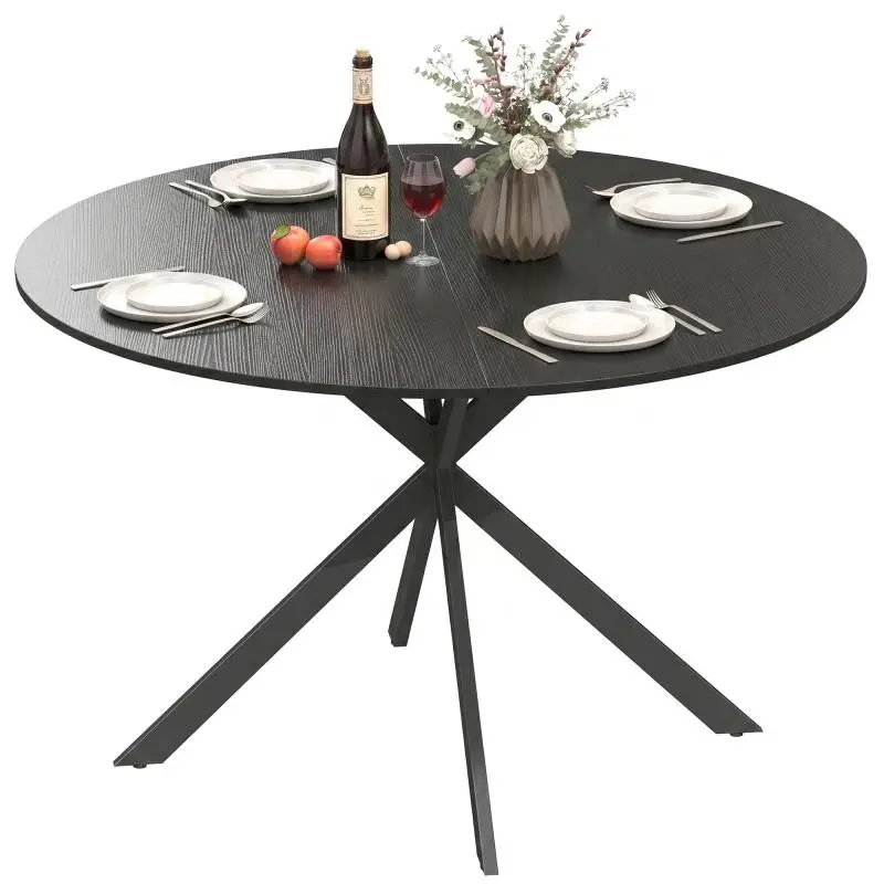 Round Dining Table, 120 cm, Black