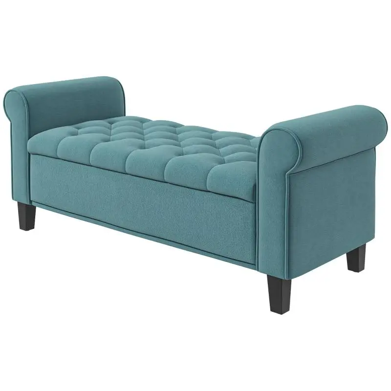 Storage Bench with Armrests, 126 x 48.5 x 57 cm