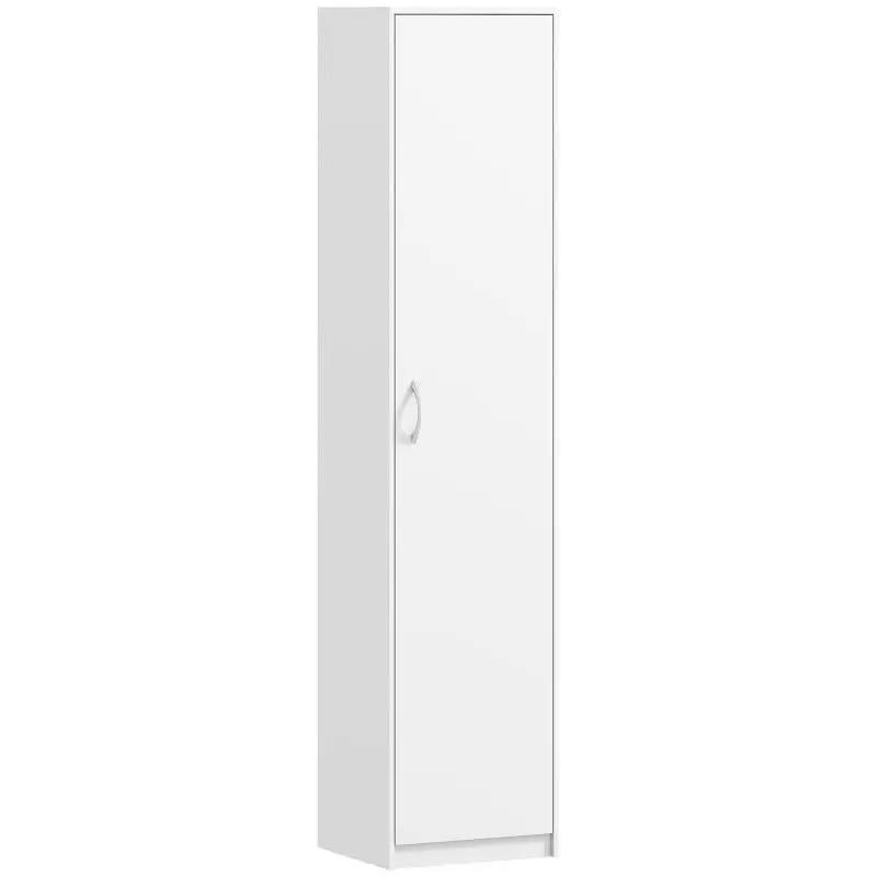 Slim Kitchen Cabinet with 5 Shelves, White