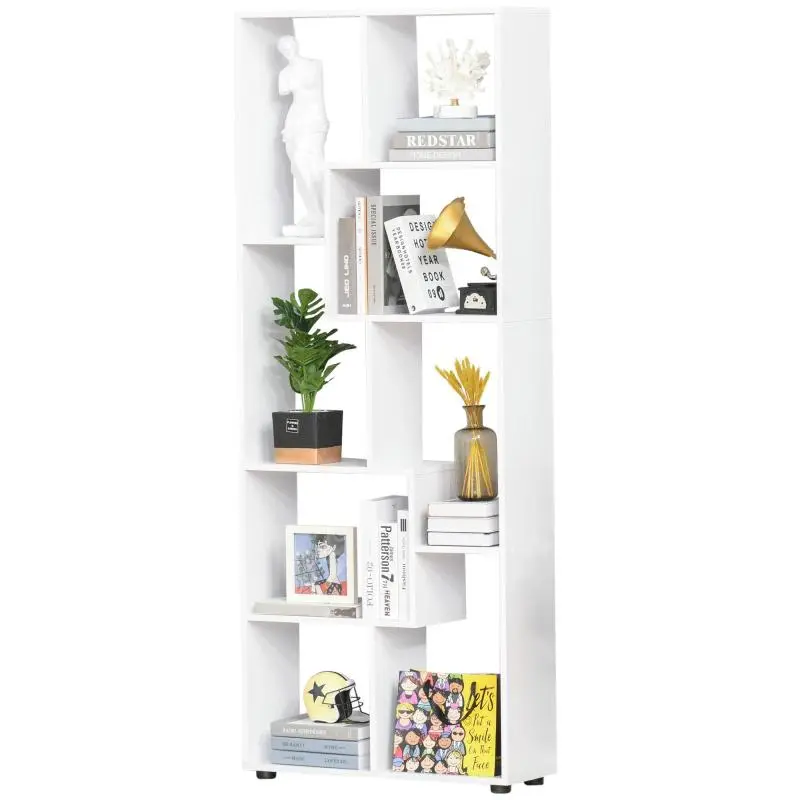 8-Tier Bookcase, 70 x 24 x 178 cm, White
