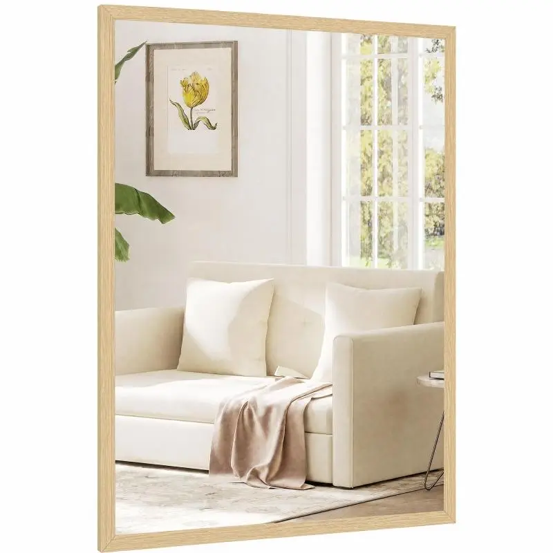 Rectangular Wall Mirror with Hooks, 60 x 80 cm
