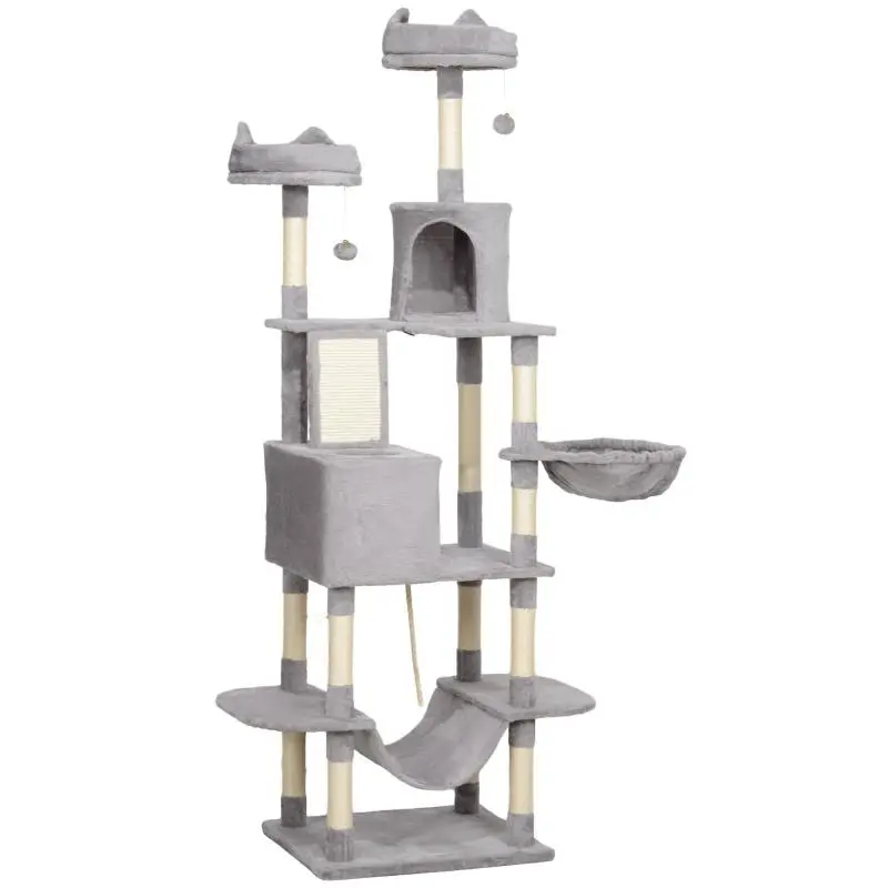 Tall Cat Tree with 4 Scratching Posts, 206 cm