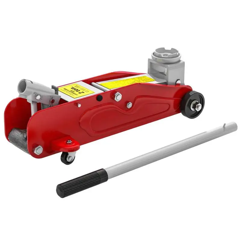 Hydraulic Jack with 12–30 cm Lift and 2-Ton Capacity, Reinforced Steel, Red and Grey