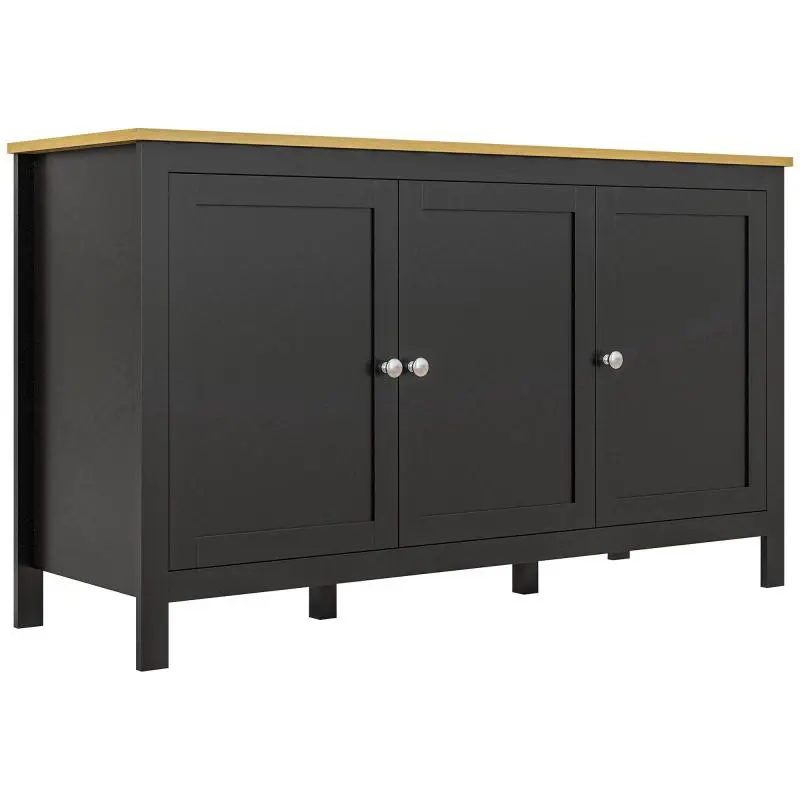 Storage Unit with 2 Cabinets, 120 × 40 × 70 cm, Black