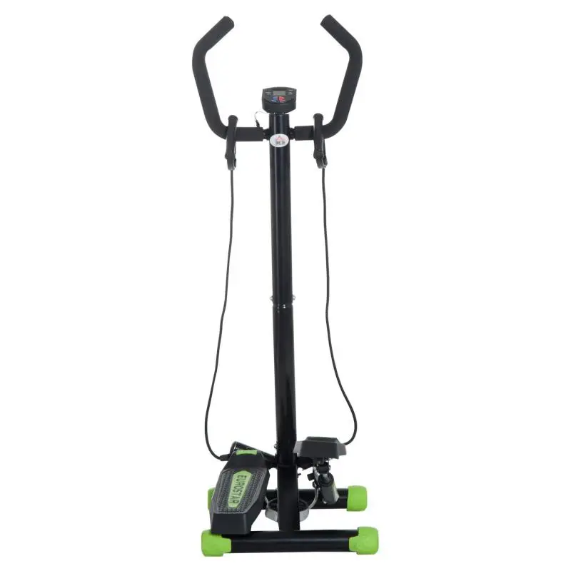 Professional Stepper with Handlebar and Steel Cables for Home Workout, 40 x 40 x 118 cm, Black