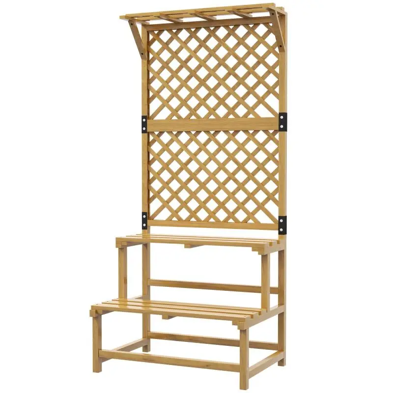 Planter with Trellis and 2 Shelves, 166 cm