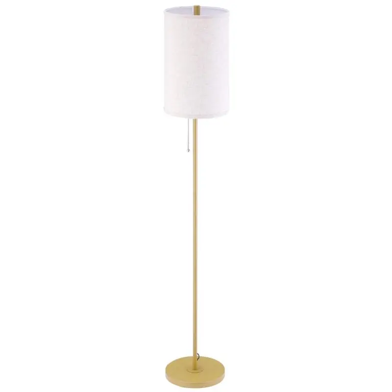 Floor Lamp with Pull-Chain Switch, Gold and Cream