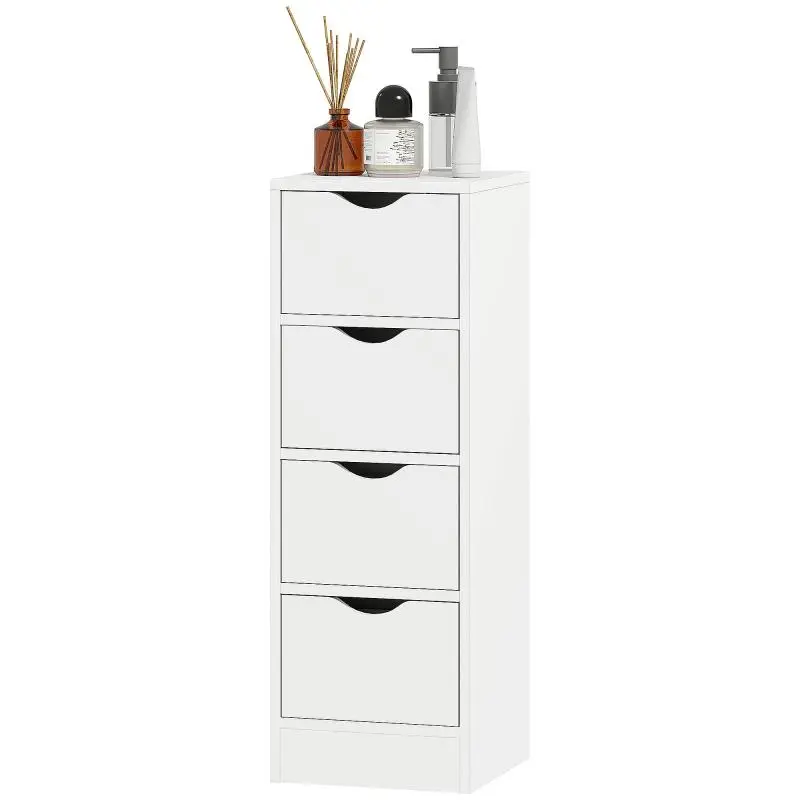 Narrow Bathroom Cabinet with 4 Drawers