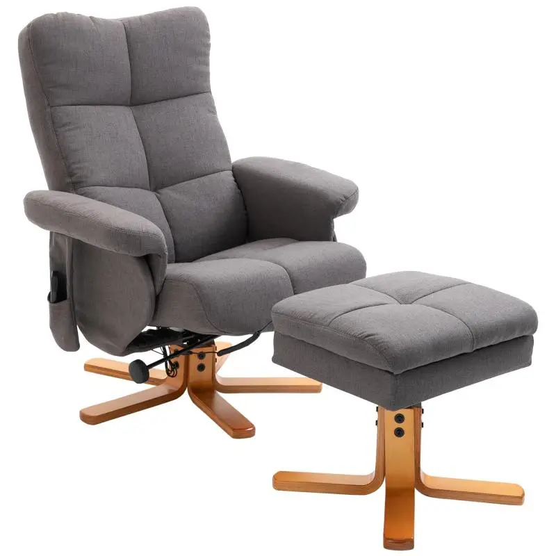 Swivel Recliner with Ottoman and Massage Function