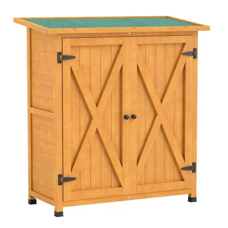 Wooden Garden Cabinet with 2 Doors, 110 x 55 x 117 cm