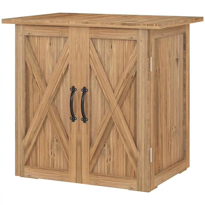 Wooden Garden Shed with Double Doors, 77 x 55 x 72 cm