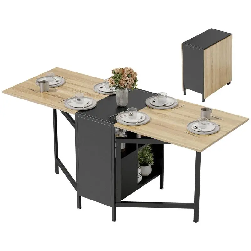 Foldable Dining Table, 169 cm, Black