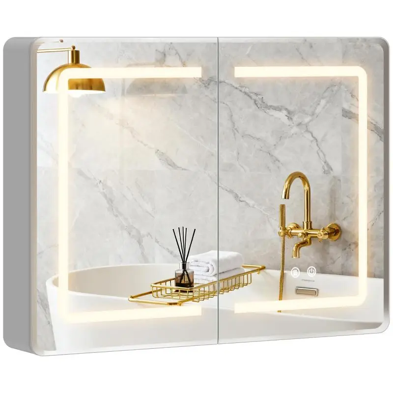 Bathroom Mirror Cabinet with LED, 60 cm