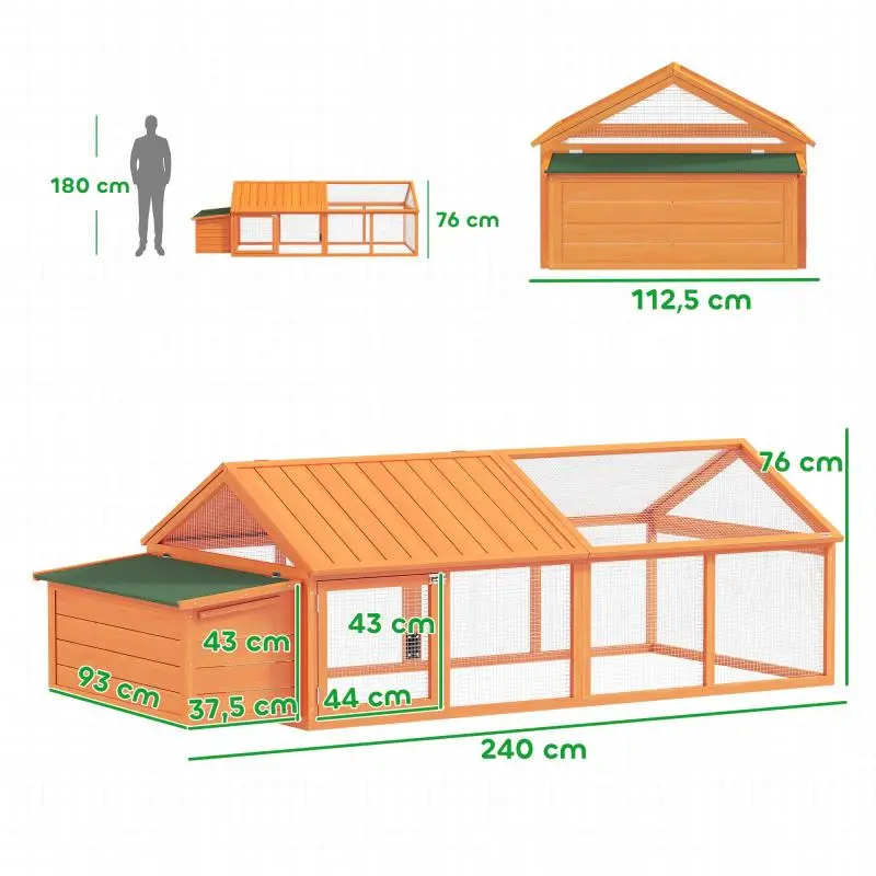 Chicken Coop Outdoor Run with Lock