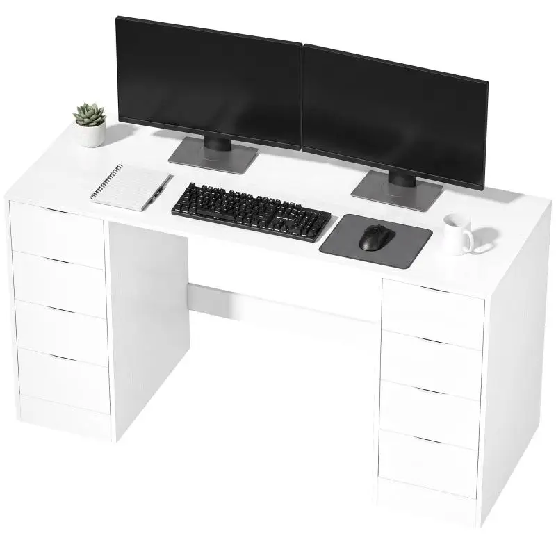 140 cm Desk With 8 Drawers