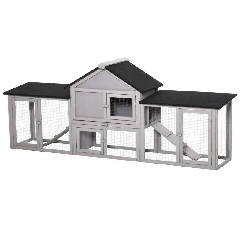 Small Animal Hutch With 2 Outdoor Runs