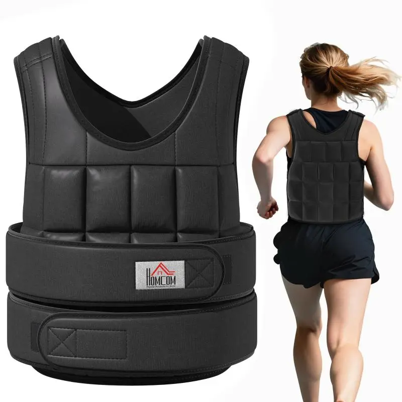 20 kg Adjustable Weighted Training Vest with Removable Weights and Velcro Fasteners – Running Vest for Men & Women – Suitable for Muscle Building, Strength Training, Running, Fitness, and Cross-Training