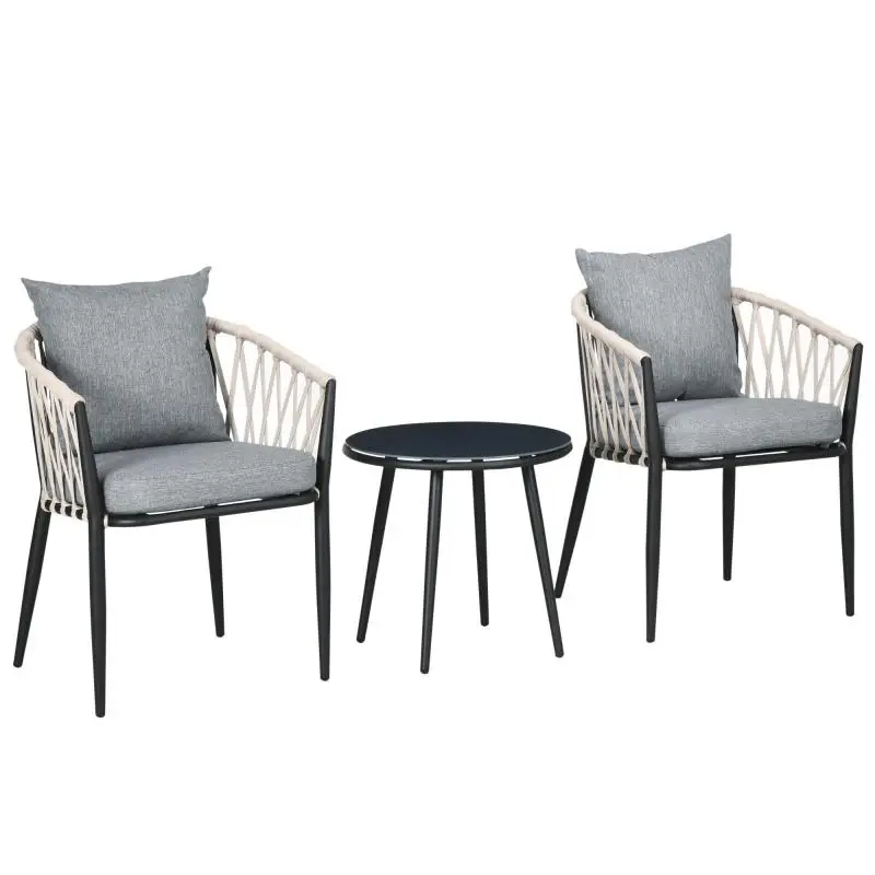 Garden Bistro Set for 2 with Cushions