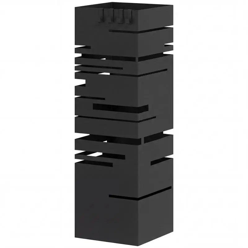 Metal Umbrella Stand with Drip Tray and 4 Hooks