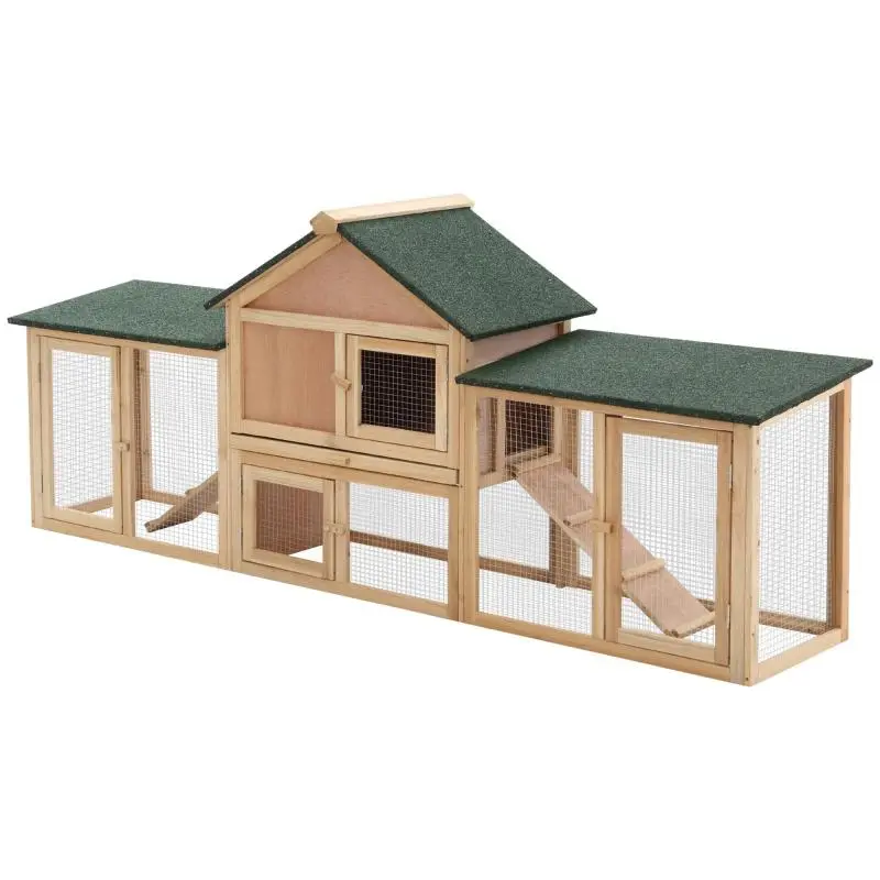 Small Animal Hutch with 2 Outdoor Runs